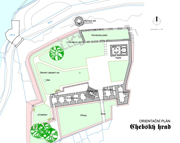 Plán hradu Cheb